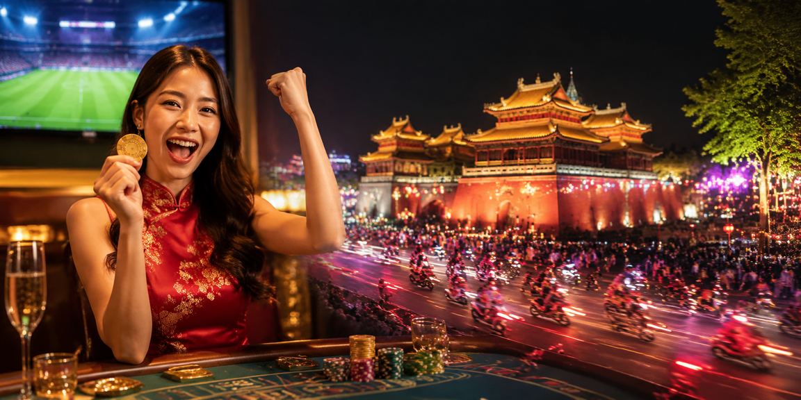 Người chơi tại Huế thưởng thức Baccarat trực tuyến trong không gian ánh đèn neon